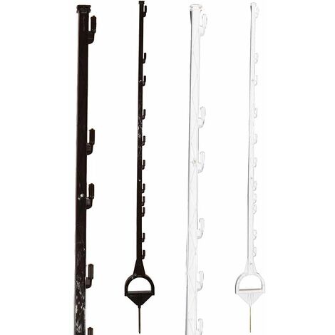 Picchetti in plastica per cavalli completo di isolatori per recinti mobili 5 pezzi da 1,55m : 5 picchetti 1,55m color bianco