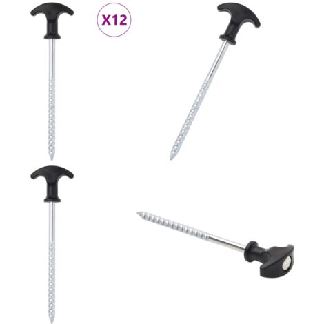Picchetti per Tenda 12 pz 17 cm Ø7 mm in Acciaio Zincato - Ancoraggio tenda - Attrezzature da esterno