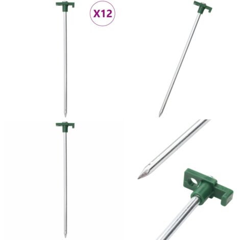 Picchetti per Tenda 12 pz 25 cm 7 mm in Acciaio Zincato e PP - Tende - Ancoraggio