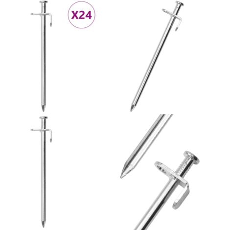 Picchetti per Tenda 24 pz 19,5 cm 8 mm in Acciaio Zincato - Tende - Tende da sole
