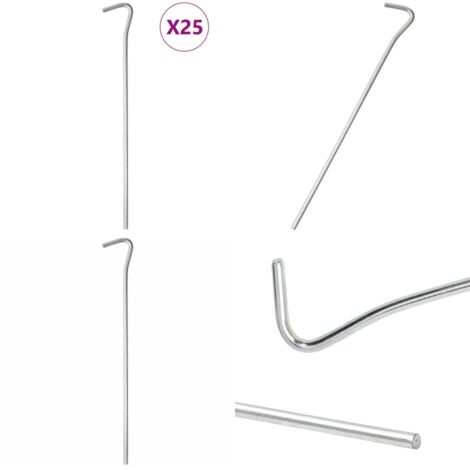Picchetti per Tenda 25 pz 23 cm Ø5 mm in Acciaio Zincato - Ancoraggio da terra - Tenda