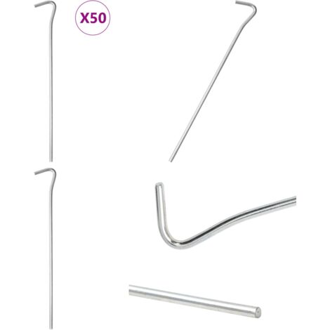 Picchetti per Tenda 50 pz 23 cm Ø5 mm in Acciaio Zincato - Ancoraggio da terra - Tenda