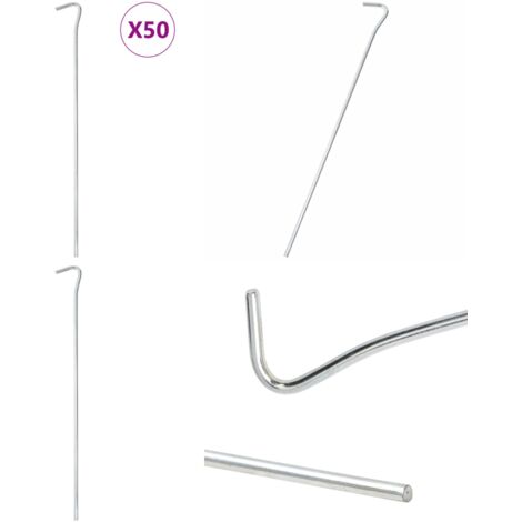 Picchetti per Tenda 50 pz 30 cm Ø5 mm in Acciaio Zincato - Ancoraggio da terra - Tenda