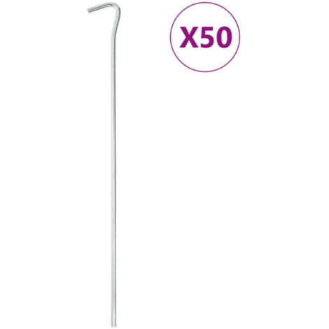 Picchetti per tenda 50 pz 30 cm Ø7 mm acciaio zincato