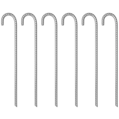 Picchetti per tende 6 pz 41,5 cm Ø12 mm acciaio zincato