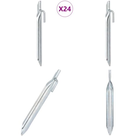 Picchetti Tenda 24pz a Forma di V 17 cm Ø20 mm Acciaio Zincato - Ancoraggio da terra - Tenda da campeggio