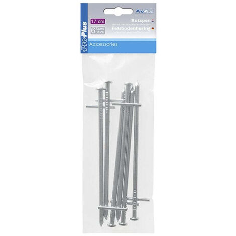 Picchetto da roccia 17 cm in metallo con perno saldato 6 pezzi in polybag