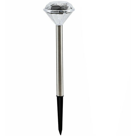 Picchetto Faretto LED Solare Da Giardino Lampada Segnapasso Diamante Luce Fredda