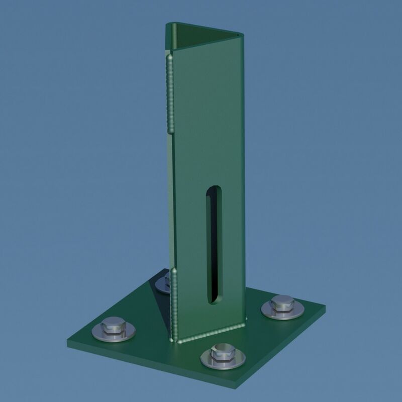 Image of Picchetto in acciaio zincato plastificato da avvitare di colore verde, H.15 cm x sezione 100x10 Centrale Brico