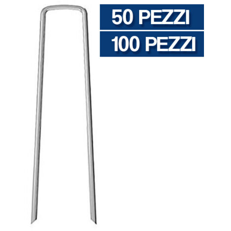 PICCHETTO PICCHETTI PER FISSAGGIO TELI PACCIAMATURA TERRENO 25743V MM 130X30 PZ 50 (25743)