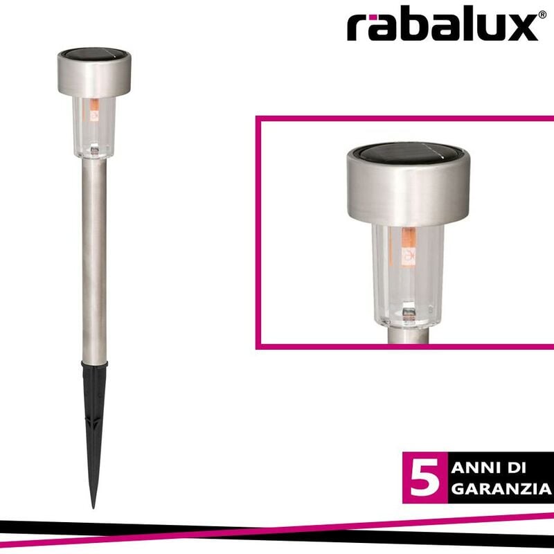 Lampada da esterno solare in acciaio inox 1