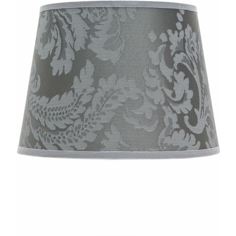 Image of Licht-erlebnisse - Elegante Paralume in stoffa dalla forma conica in design barocco color argento per lampada da tavolo willow - Argento