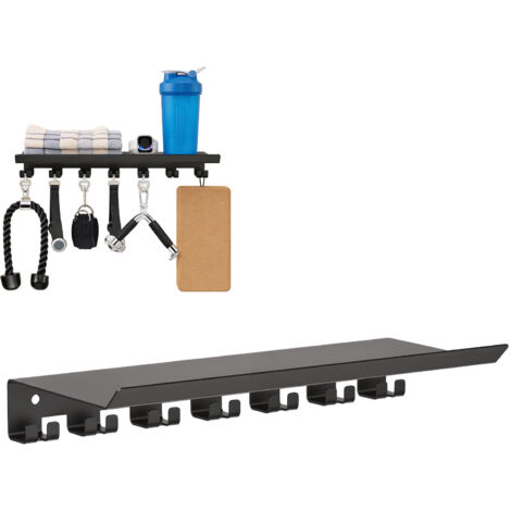 Piccola mensola da parete nera, mensola a muro piccola, mensola a muro galleggiante nera per bagno, camera da letto, cucina, ufficio, 38 cm