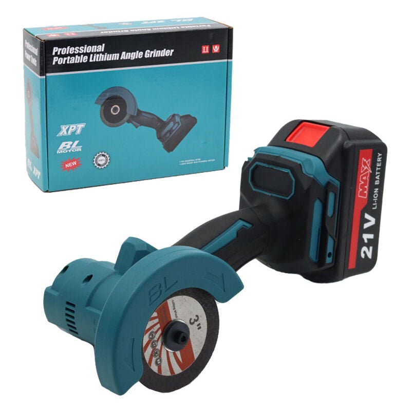 Image of Piccola smerigliatrice a batteria, smerigliatrice angolare da 76 mm per 21 V, avanti/indietro, regolazione della profondità, smerigliatrice senza