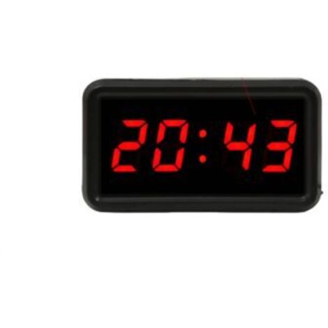 Piccola sveglia digitale a LED da parete con luce rossa, ideale per l'uso sul comodino e in viaggio.