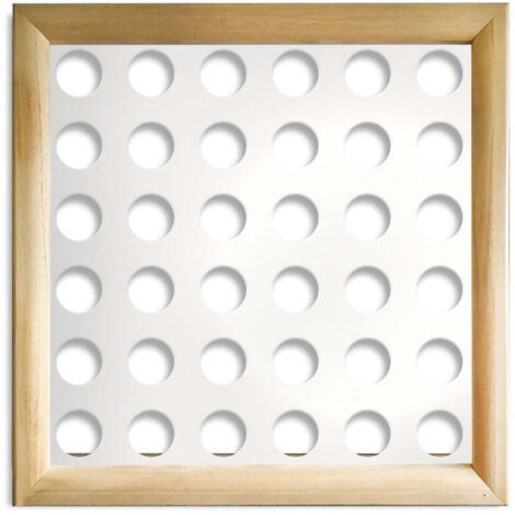 PICCOLI FORI - Modules décoratifs en bois et PVC - Dimension : 48x48 cm - Couleur : blanc