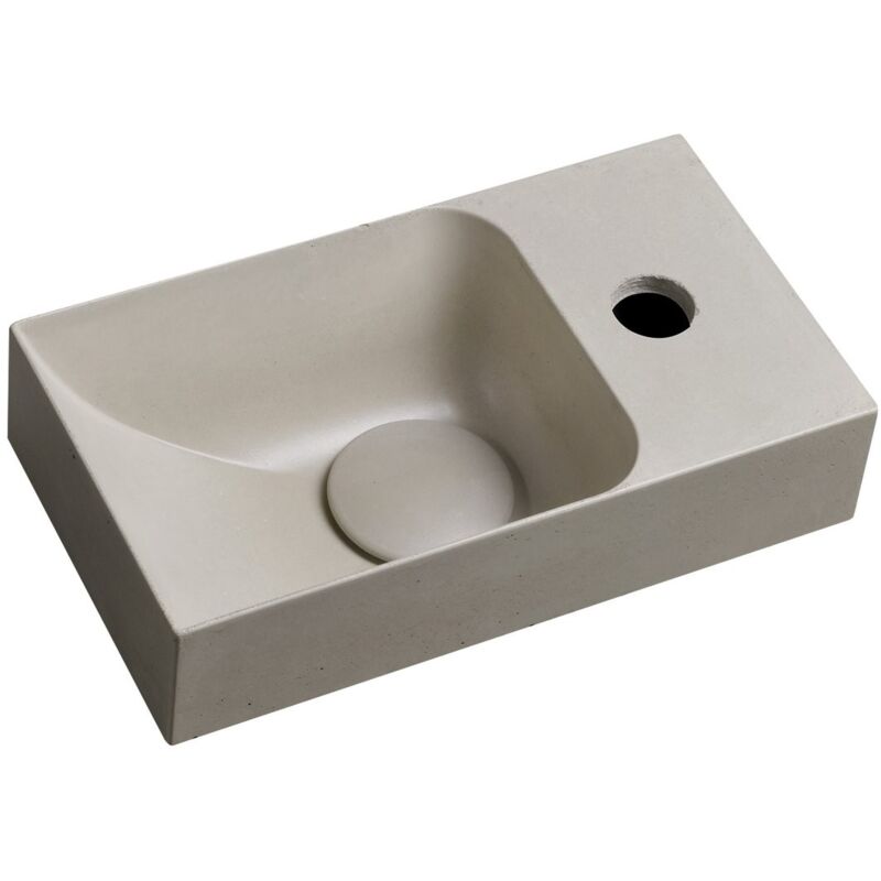 PICCOLINO lavabo en béton 30,8x17cm, mélangeur à droite, sable