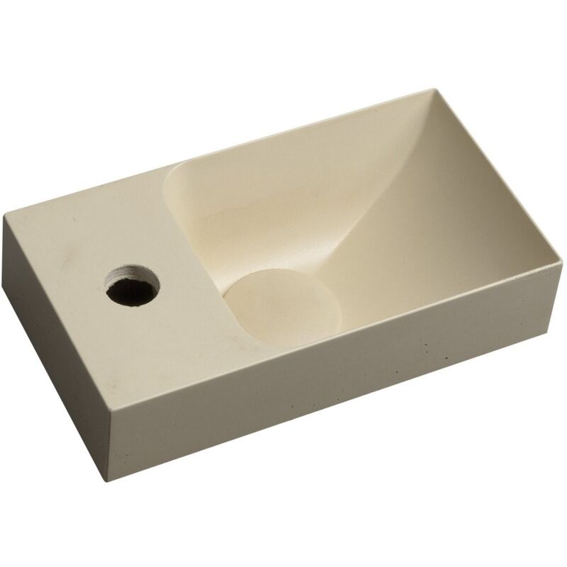 Sapho - piccolino lavabo en béton 30,8x17cm, mélangeur à gauche, jaune