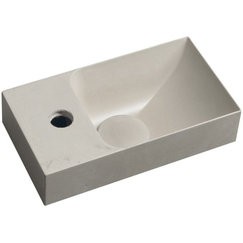 PICCOLINO lavabo en béton 30,8x17cm, mélangeur à gauche, sable