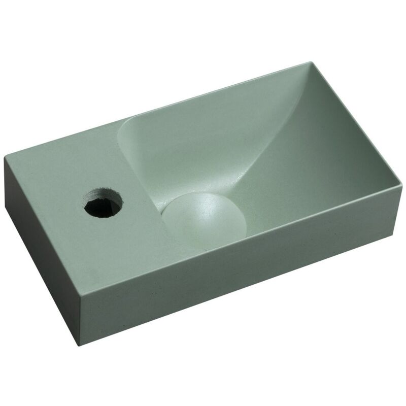Sapho - piccolino lavabo en béton 30,8x17cm, mixeur à gauche, vert