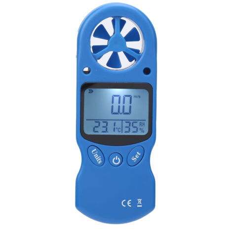 Piccolo anemometro digitale portatile misuratore del vento 030m/s termometro tester