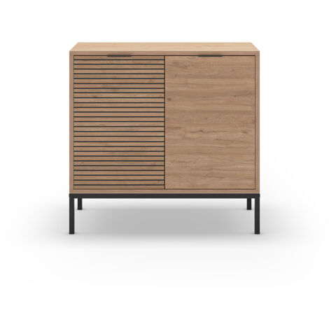 CALICOSY Piccolo buffet 2 ante e piedi in metallo Ariel - L80 cm