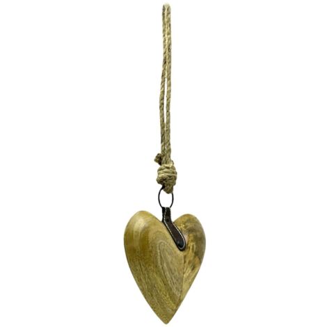 Piccolo ciondolo a forma di cuore in legno - Decorazione romantica per la casa - Regalo ideale per San Valentino e anniversari