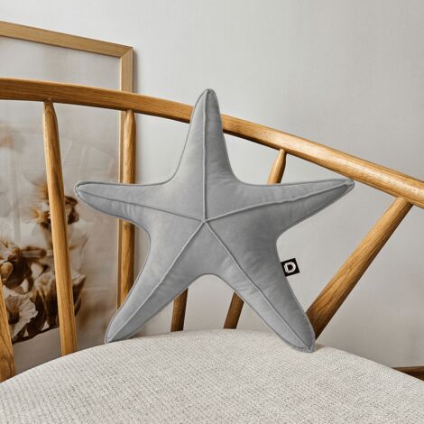 Piccolo cuscino a forma di stella marina in VELLUTO VE2218  grigio