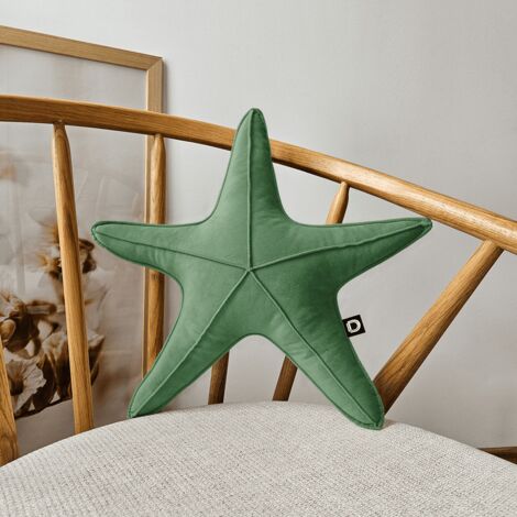 Piccolo cuscino a forma di stella marina in VELLUTO VE2236  verde