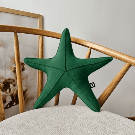 Piccolo cuscino a forma di stella marina VELVET VE2225  verde bottiglia