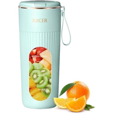Piccolo frullatore portatile, spremiagrumi individuale - spremiagrumi ricaricabile da 340 ml, ideale per frullati e succhi. Design a prova di perdite, facile da trasportare in viaggio.