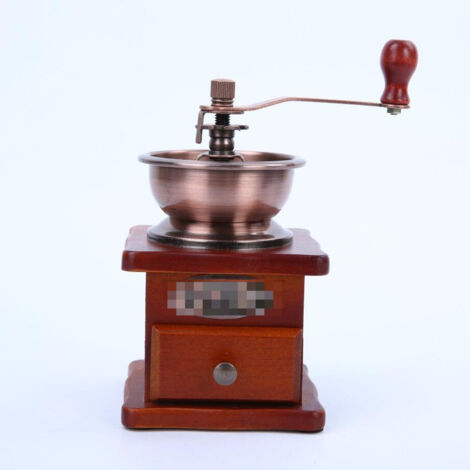 Piccolo macinacaffè a manovella, caffè, macinacaffè per chicchi di caffè, manuale, in legno, macinacaffè domestico, macchina da caffè, macinacaffè, stile retrò, Modello 1