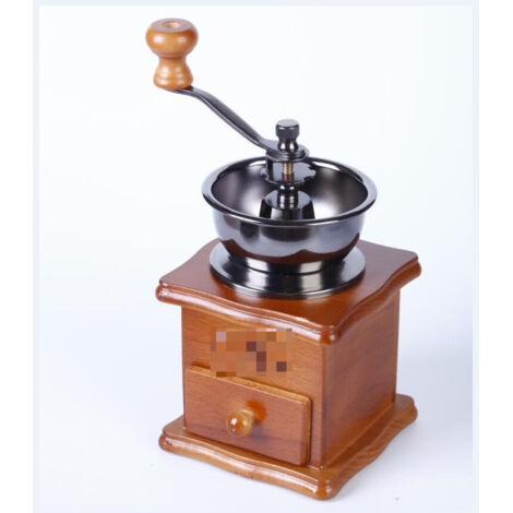 Piccolo macinacaffè a manovella, caffè, macinacaffè per chicchi di caffè, manuale, in legno, macinacaffè per uso domestico, macchina da caffè, macinacaffè, stile retrò, modello 2