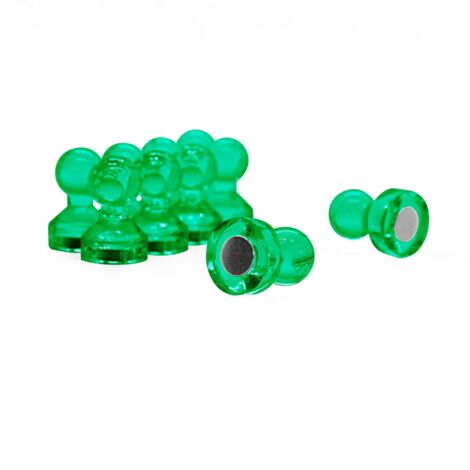 Piccolo Magnete Del Perno A Spinta Acrilico Verde Per Frigorifero, Lavagna, Tabellone, Archiviazione - 11mm Dia x 17mm Di Altezza - Confezione Di 10