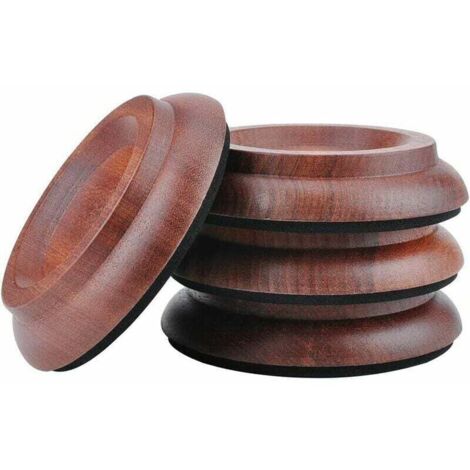 Piccolo set di 4 gambe per pianoforte verticale in legno massello marrone, resistenti agli urti, per uso domestico.