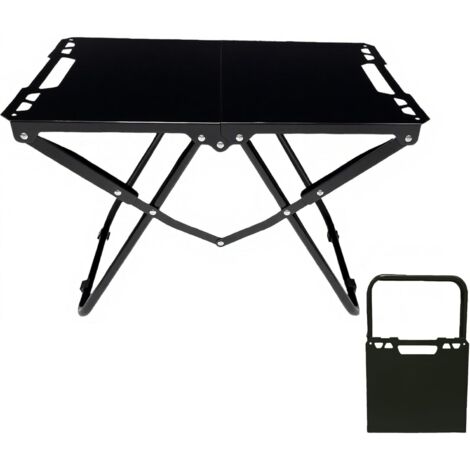 Piccolo tavolo pieghevole portatile in acciaio al carbonio per pranzo o viaggio, con elevata capacità di carico, adatto come tavolo da giardino, per picnic e barbecue, include borsa per il trasporto (