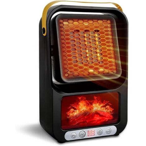 Piccolo termoventilatore elettrico da 800 W con termostato e telecomando, timer da 1 a 12 ore, termoventilatore