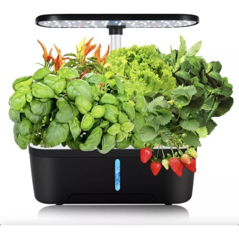 Piccolo vaso da fiori da interno per la casa – Coltiva verdure ed erbe aromatiche, sistema di coltivazione idroponica con luce LED, vaso aerodinamico, pompa di circolazione automatica