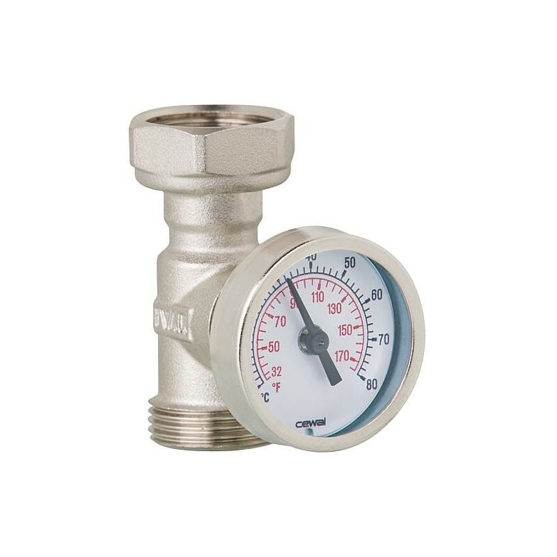 Pièce de raccordement avec thermomètre eurocône