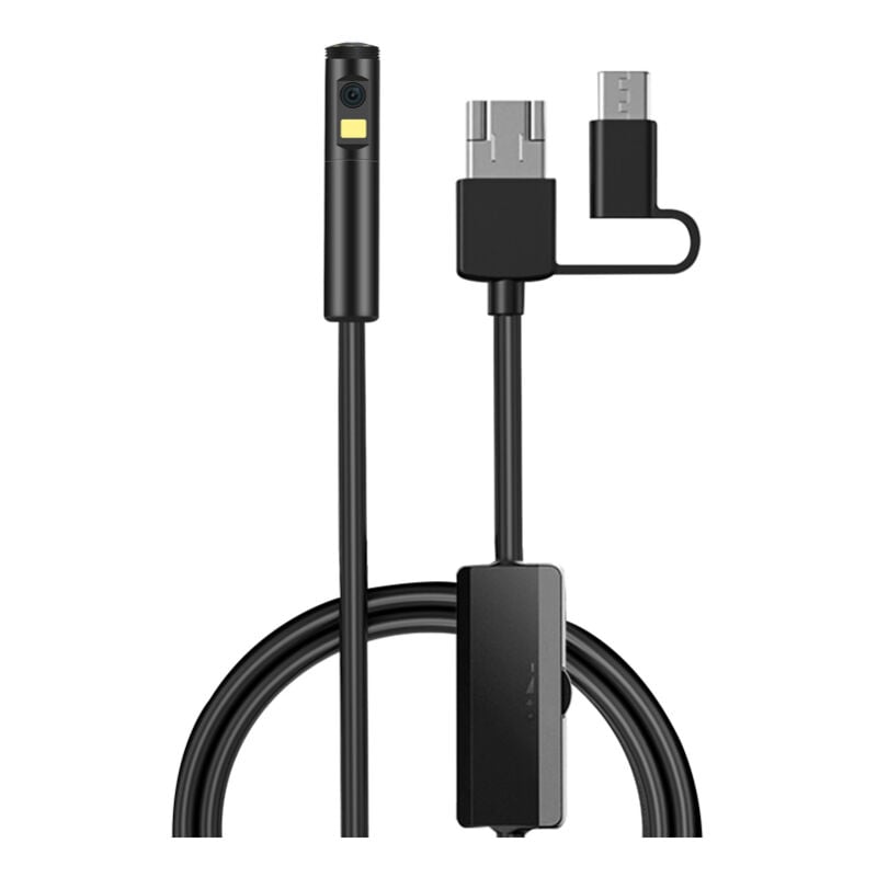Ousudela - Caméra d'inspection endoscopique industrielle 3 en 1, interface de remplacement pour port Type-C/Android/USB, 9 led intégrées à luminosité