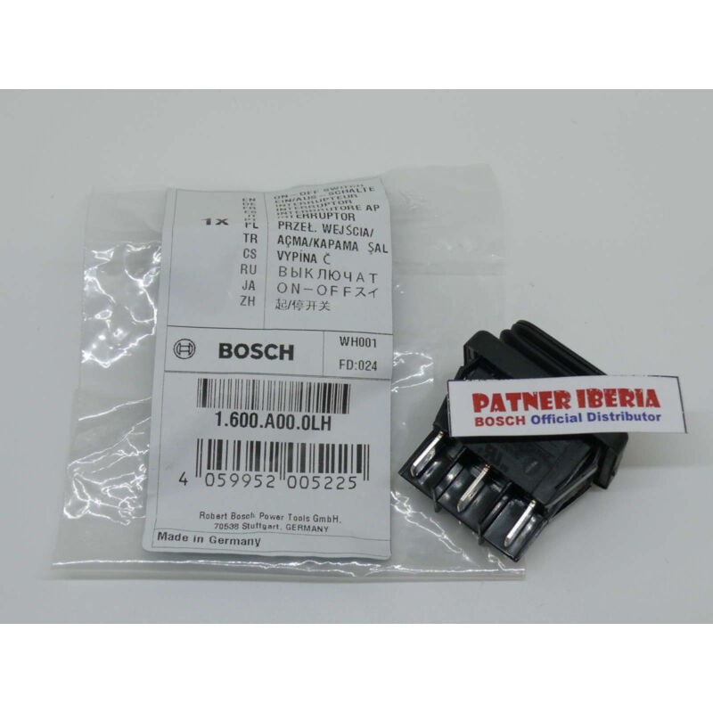 Pièce de rechange d'origine Bosch 1600A000LH Interrupteur pour aspirateur GAS15L GAS20L et GAS1200L