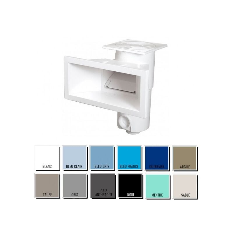 Skimmer grande meurtrière Aquareva + rallonge - piscine béton/liner - Blanc