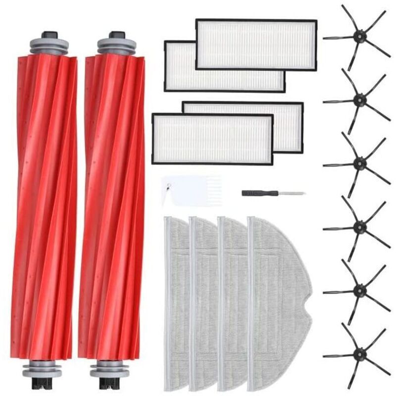 Qersta - Pièces de rechange Chiffons de nettoyage pour Roborock S7 S7 Plus T7S T7S Plus Kit d'accessoires pour aspirateur robot Brosse principale,