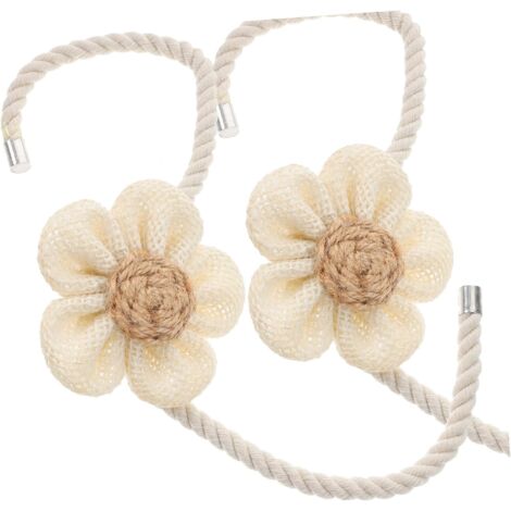 pices Embrasses Magntiques pour Rideaux Coton Lin Fleurs
