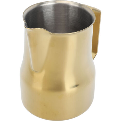 Pichet à lait 450ML en acier inoxydable 304, sans gouttes, pour mousse et vapeur de café, finition dorée
