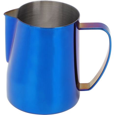 Pichet à lait en acier inoxydable 600ml pour mousse à café et latte art, couleur bleue