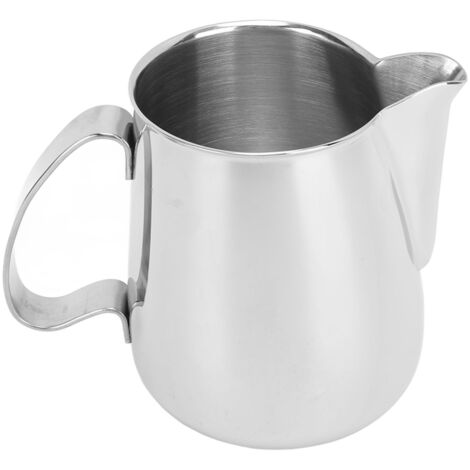 Pichet à lait inox 304 700ml bec pointu anti-gouttes pour mousseur à lait intégré, idéal pour café et cappuccino.