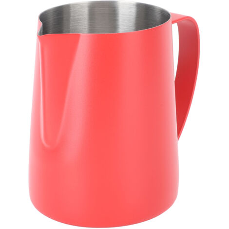 Pichet à lait inox 304 de 480ML avec bec verseur et échelle intérieure pour mousse à café et latte art rouge