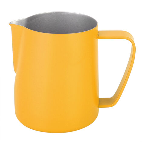 Pichet à lait inoxydable 350ml pour mousseur à lait, idéal pour café latte et cappuccino, ustensiles de barista, couleur jaune