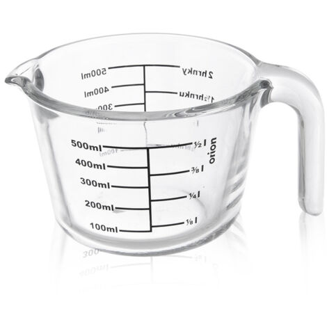 Pichet doseur de cuisine en verre avec graduation pour liquides 500 ml